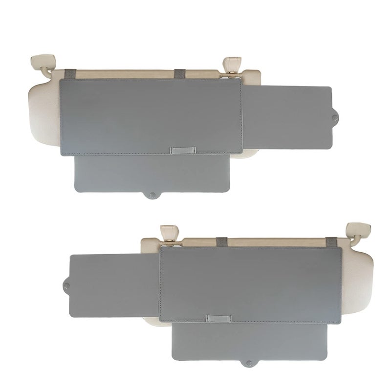WANPOOL Car Visor Sunshade, WANPOOL Car Visor Anti-Glare Sunshade Extender for Front Seat Driver and Passenger - 2 Pieces (Gray) - Image 1